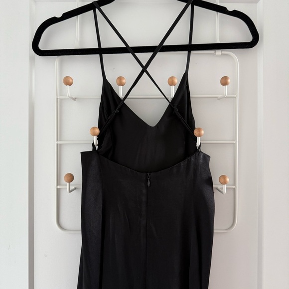 Bardot black high-low Olea ruffle midi slip dress - size 2 (XS - Small) - Picture 6 of 6